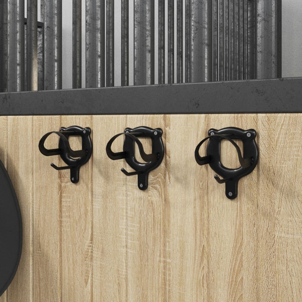 Vidaxx porte-brides 3 pcs mural en fer noir