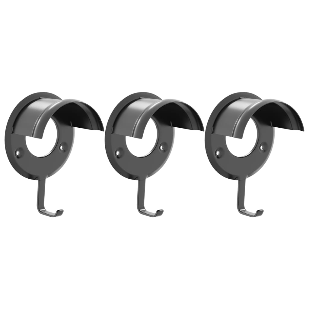 Vidaxx porte-brides 3 pcs mural en fer noir