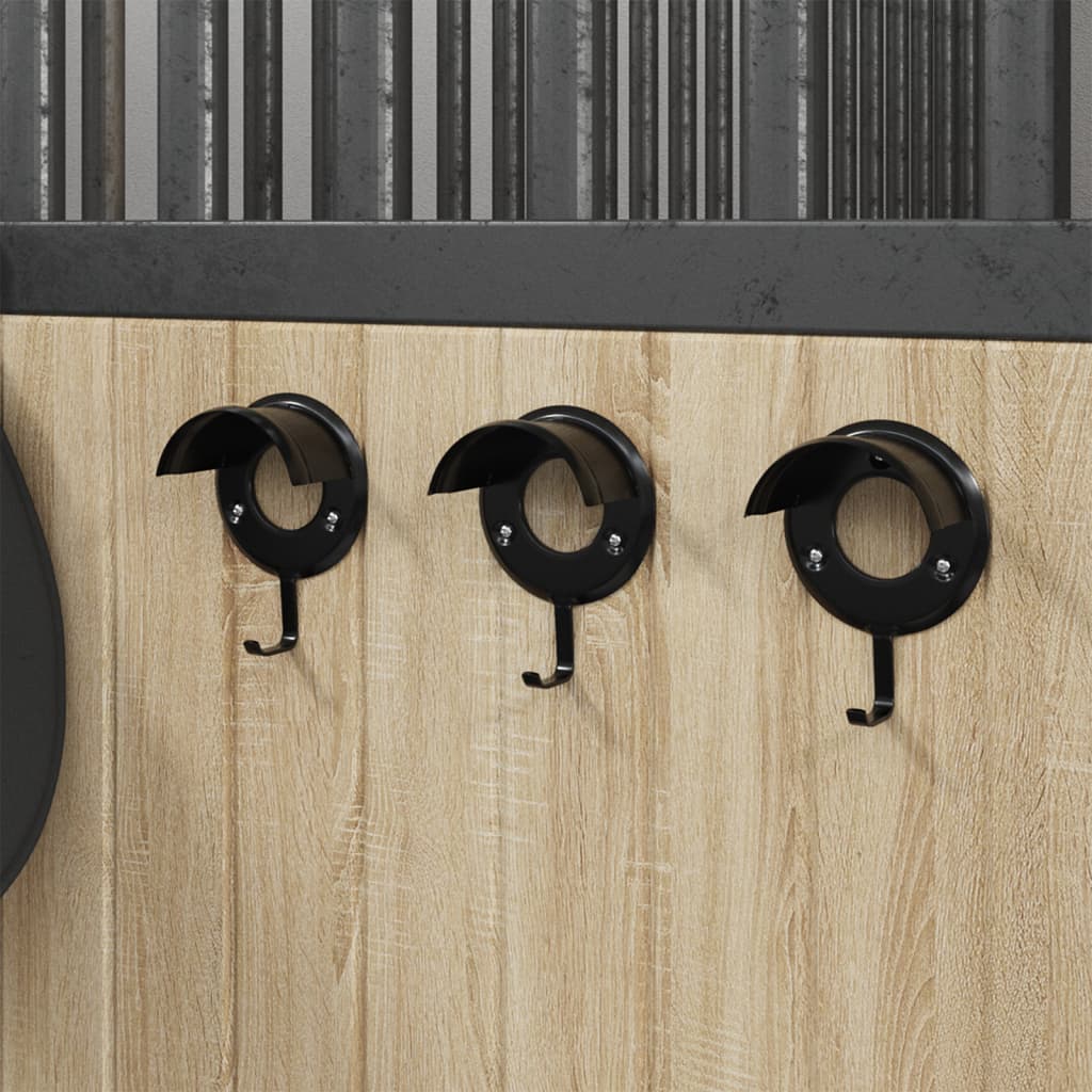 Vidaxx porte-brides 3 pcs mural en fer noir
