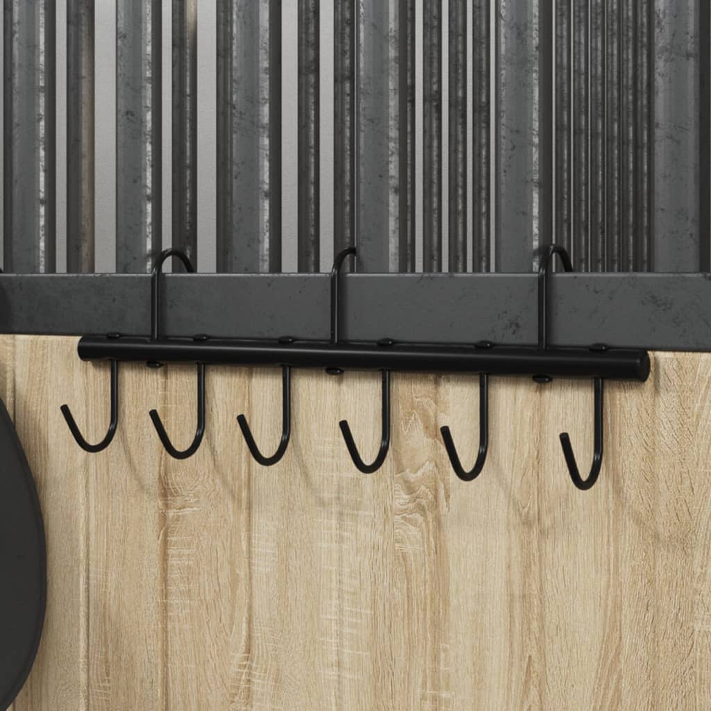 Porte-bride Vidaxx avec 9 crochets pivotants en acier noir