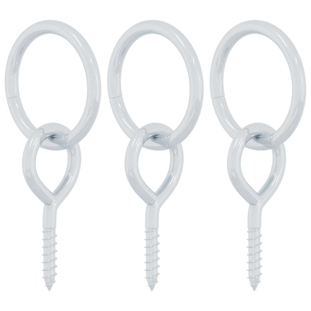 Vidaxl oeil à vis avec anneau 3 pcs acier couleur argent