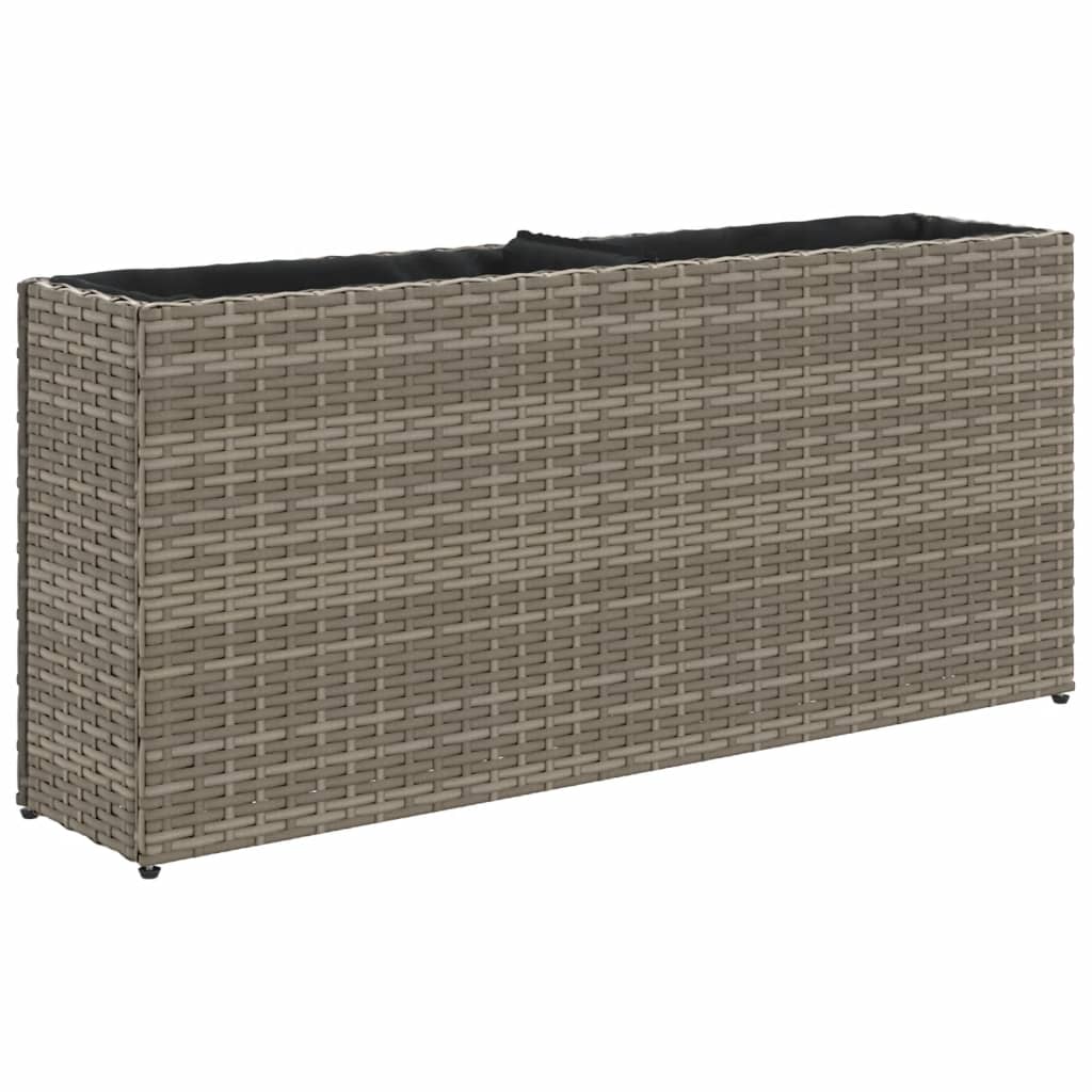 VidaXL Jardinière avec 2 pots 90x20x40 cm poly rotin gris