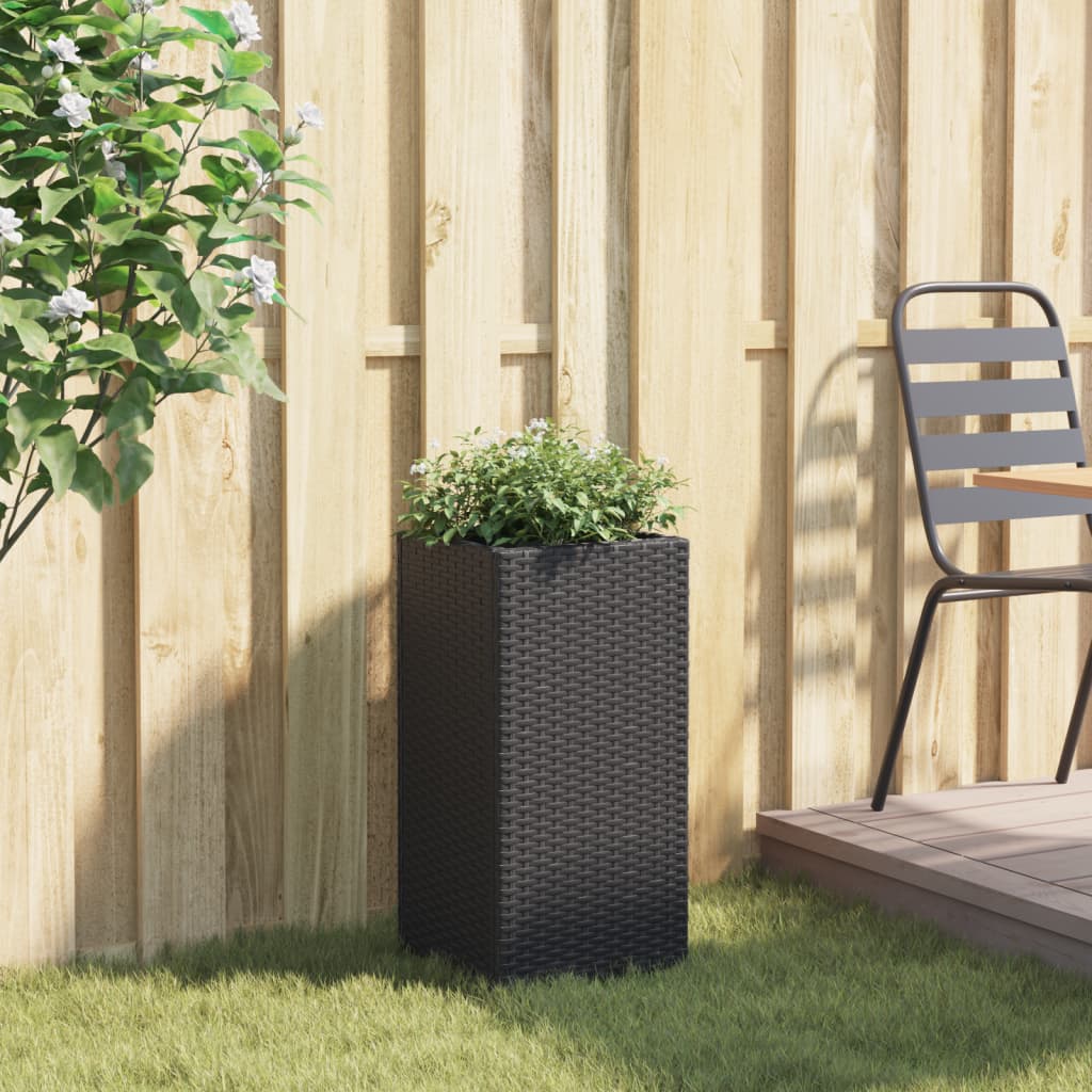 Vidaxx jardinière 30x30x60 cm poly rotin noir