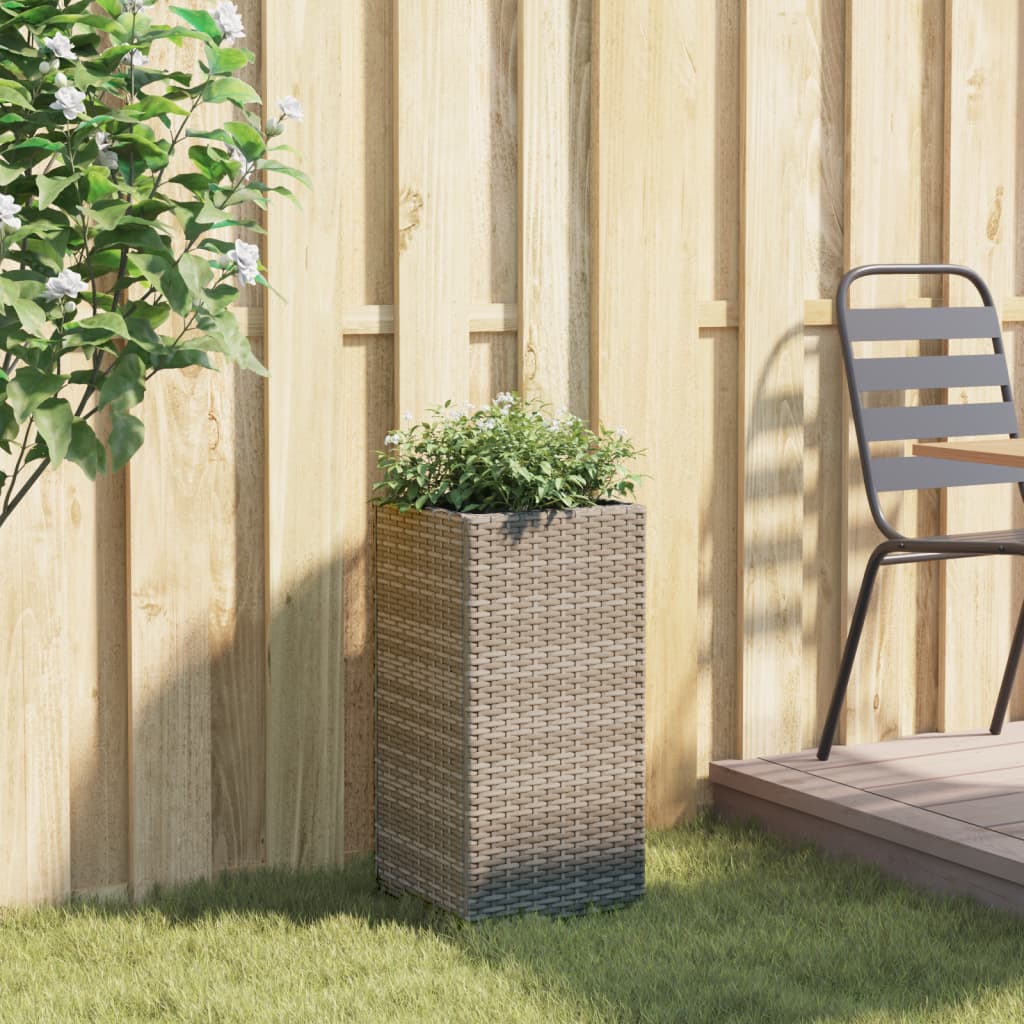 Vidaxx jardinière 30x30x60 cm poly rotin gris
