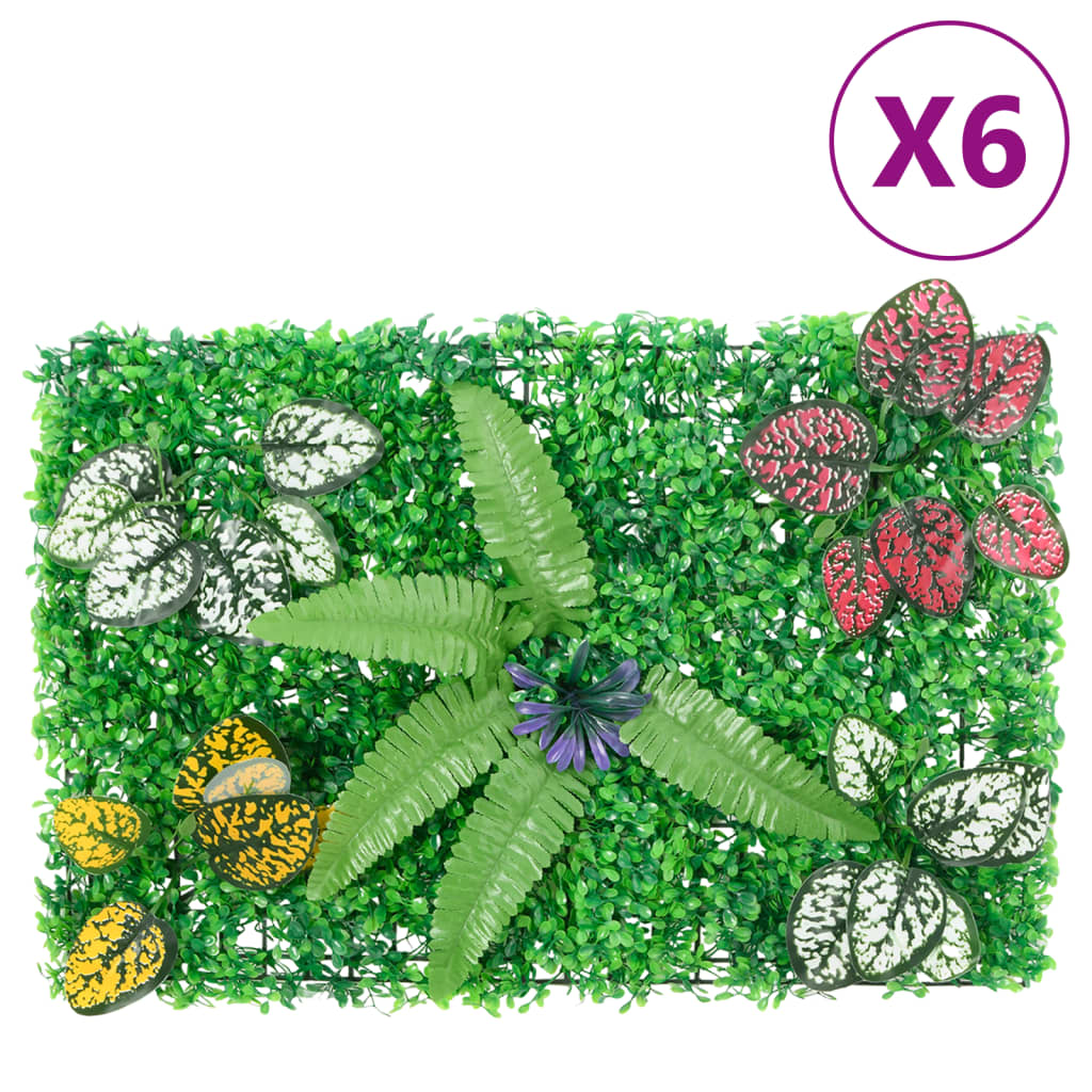Vidaxxl clôture avec plantes artificielles 6 pcs 40x60 cm vert