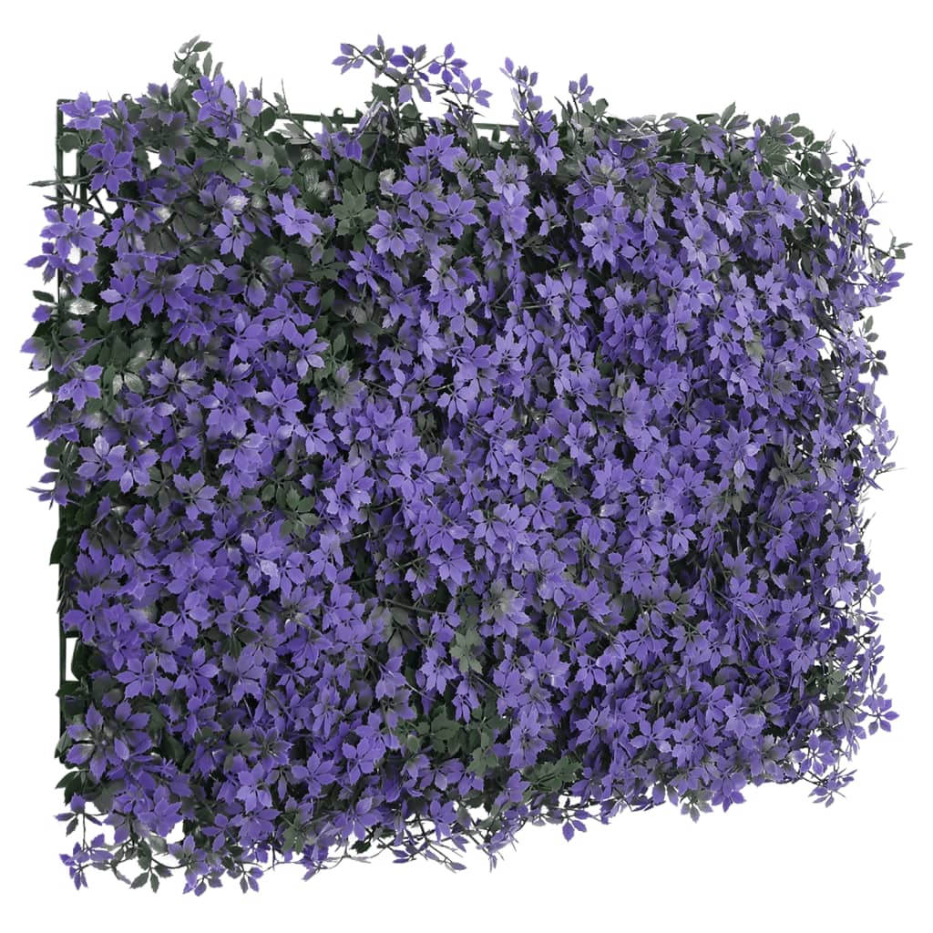 Vidaxxl clôture avec feuilles artificielles 6 pcs 40x60 cm violet