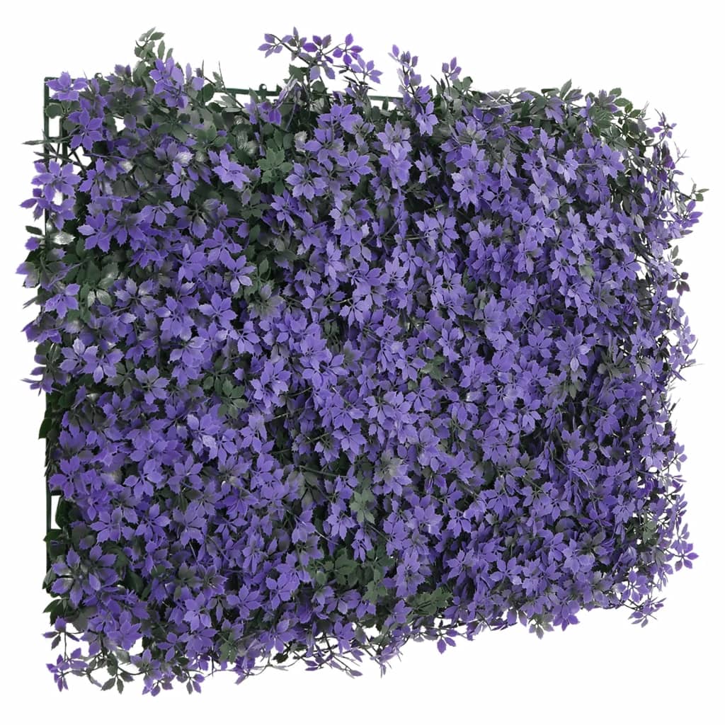 Vidaxxl clôture avec feuilles artificielles 24 pcs 40x60 cm violet