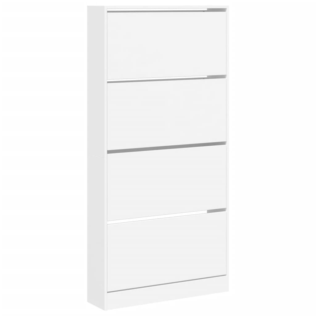 VidaXL Armoire à chaussures avec 4 tiroirs pliants 80x21x163,5 cm blanc
