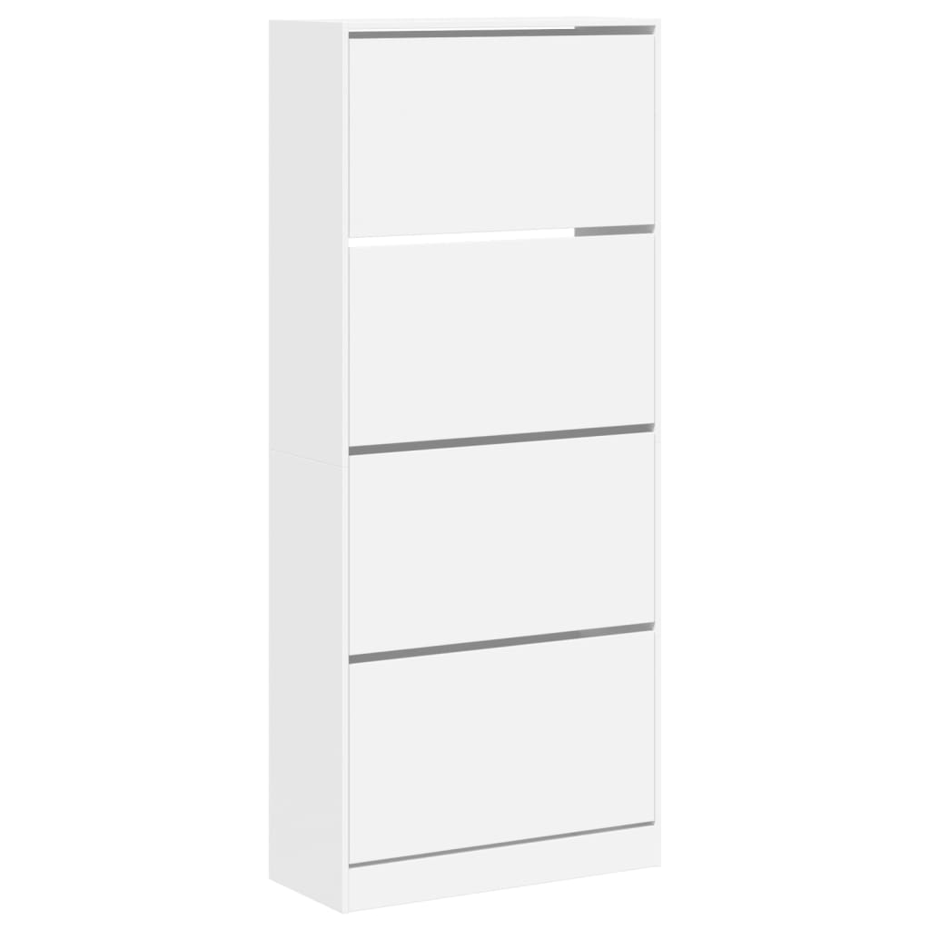 VidaXL Armoire à chaussures avec 4 tiroirs pliants 80x34x187,5 cm blanc