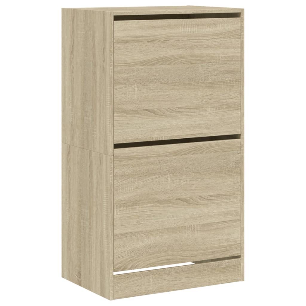 VidaXL Armoire à chaussures avec 2 tiroirs pliants 60x42x108 cm Chêne Sonoma