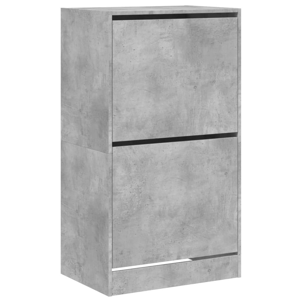 VidaXL Armoire à chaussures avec 2 tiroirs pliants 60x42x108 cm gris béton