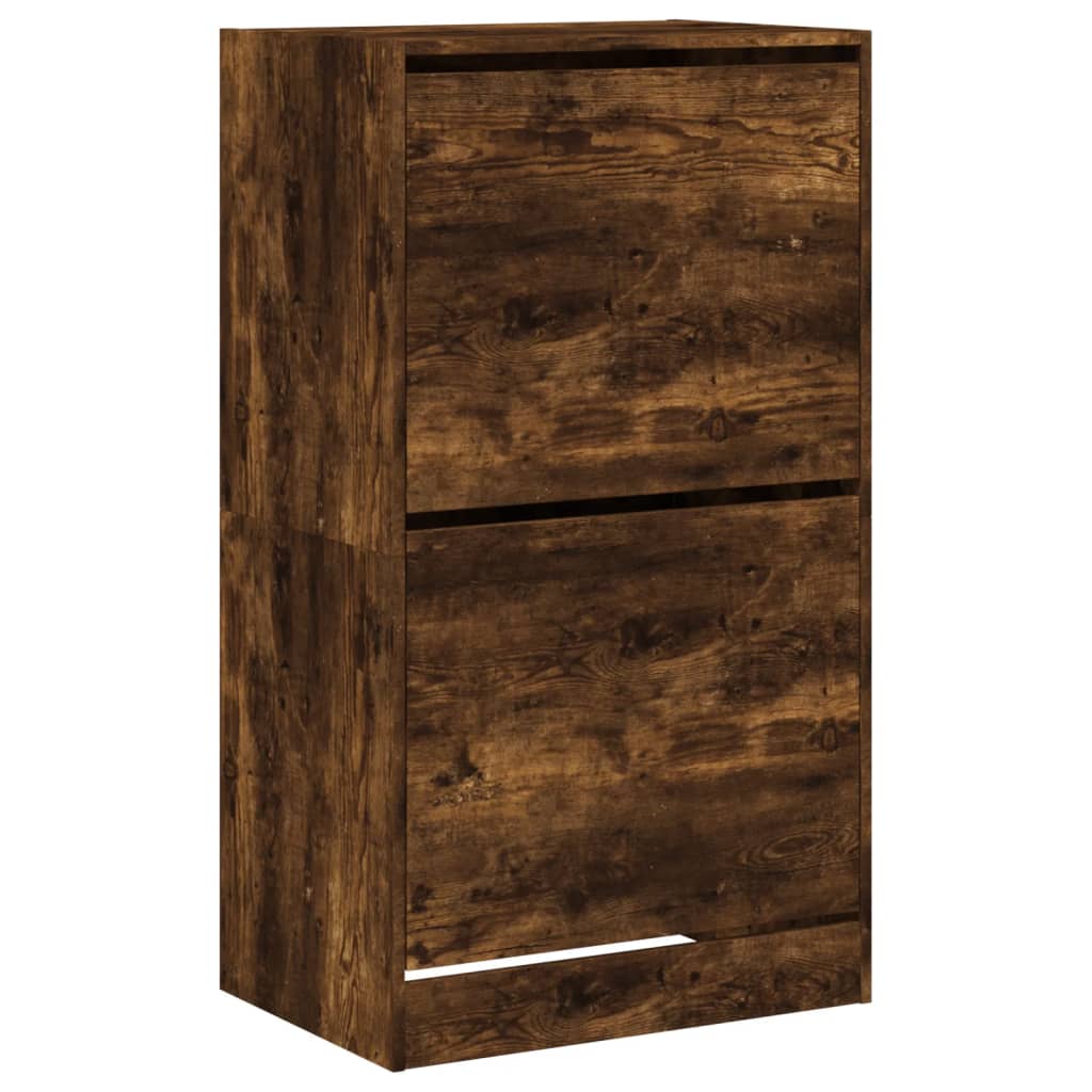 VidaXL Armoire à chaussures avec 2 tiroirs pliants 60x42x108 cm Chêne fumé