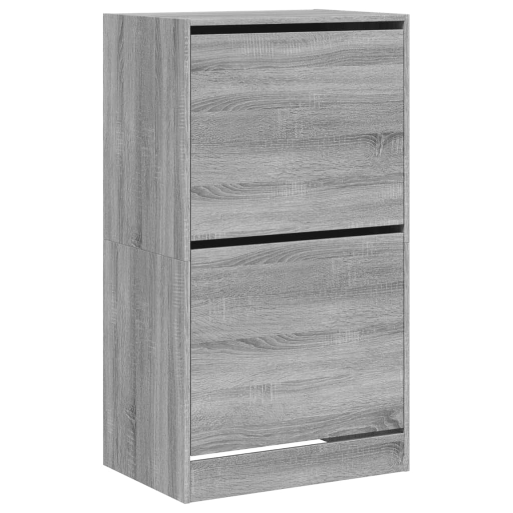 VidaXL Armoire à chaussures avec 2 tiroirs pliants 60x42x108 cm Gris Sonoma