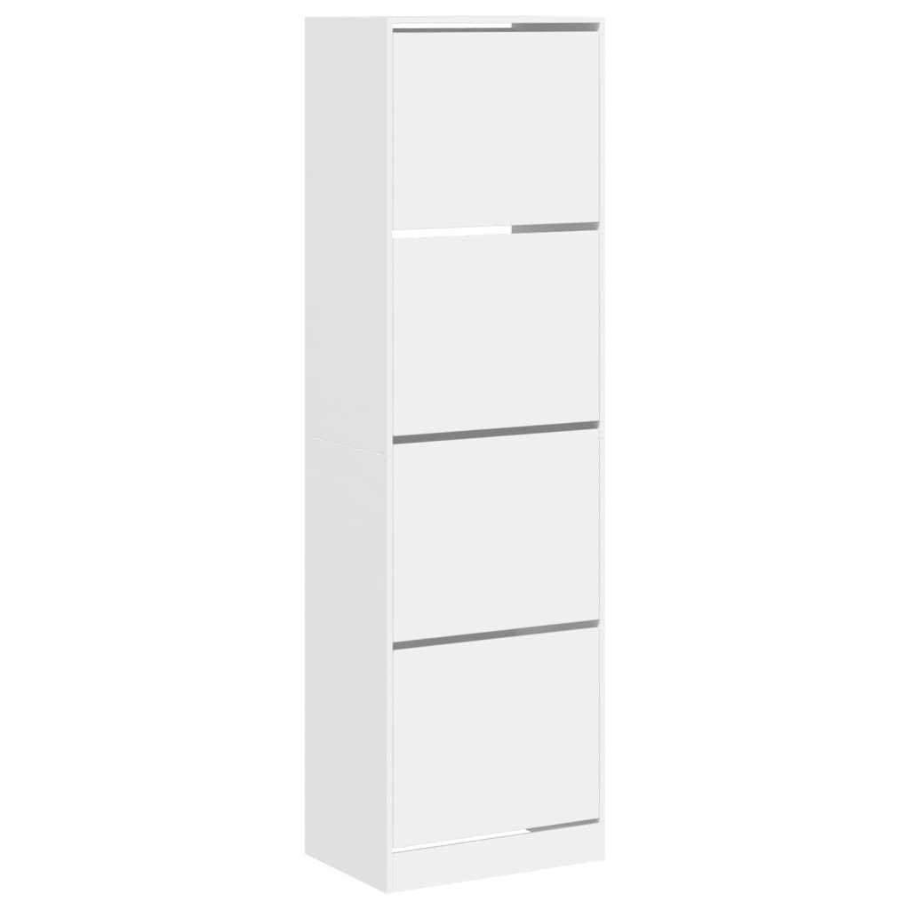 VidaXL Armoire à chaussures avec 4 tiroirs pliants 60x42x204 cm blanc