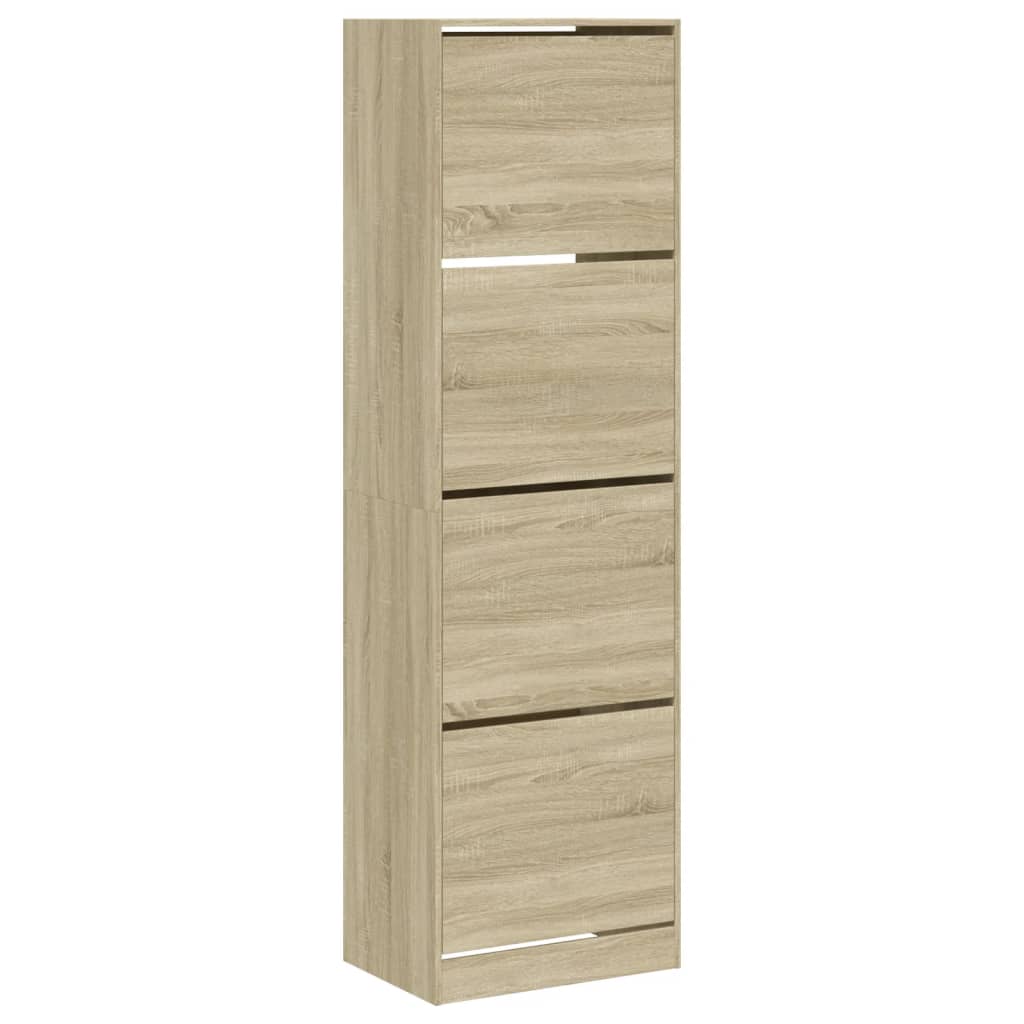 VidaXL Armoire à chaussures avec 4 tiroirs pliants 60x42x204 cm Chêne Sonoma