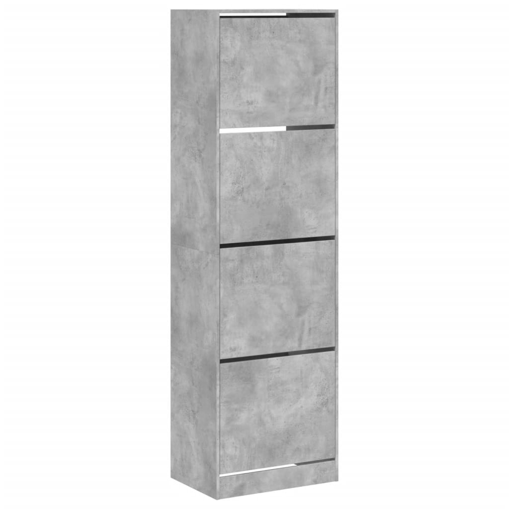 VidaXL Armoire à chaussures avec 4 tiroirs pliants 60x42x204 cm gris béton