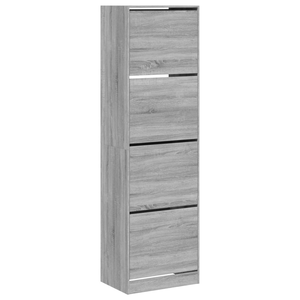 VidaXL Armoire à chaussures avec 4 tiroirs pliants 60x42x204 cm gris sonoma