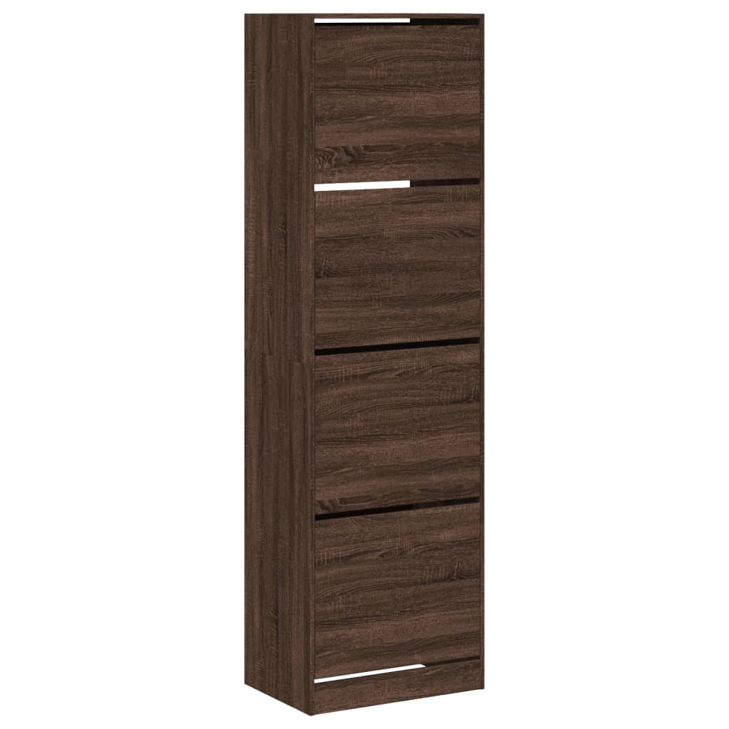 VidaXL Armoire à chaussures avec 4 tiroirs pliants 60x42x204 cm coloris chêne marron