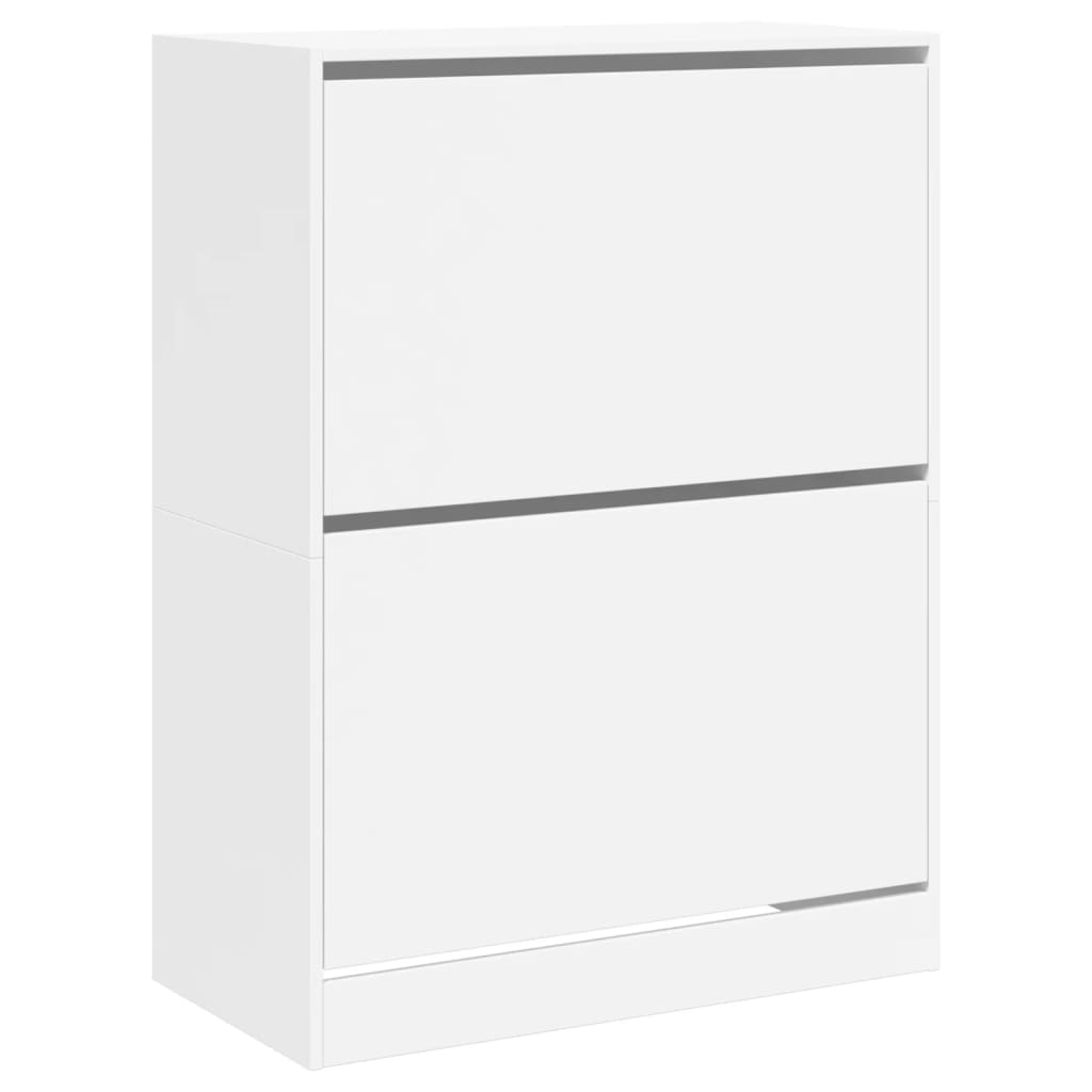 VidaXL Armoire à chaussures avec 2 tiroirs pliants 80x42x108 cm blanc