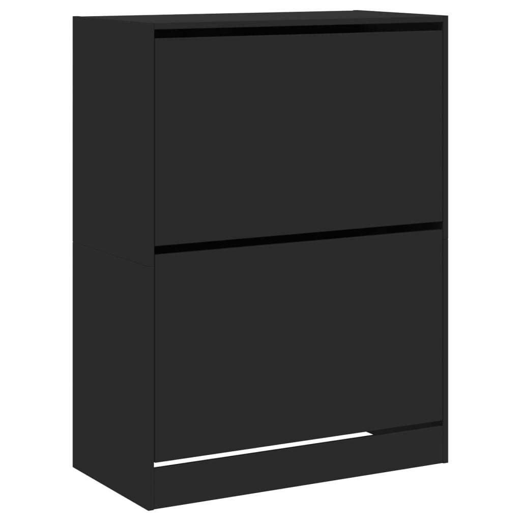 VidaXL Armoire à chaussures avec 2 tiroirs pliants 80x42x108 cm noir
