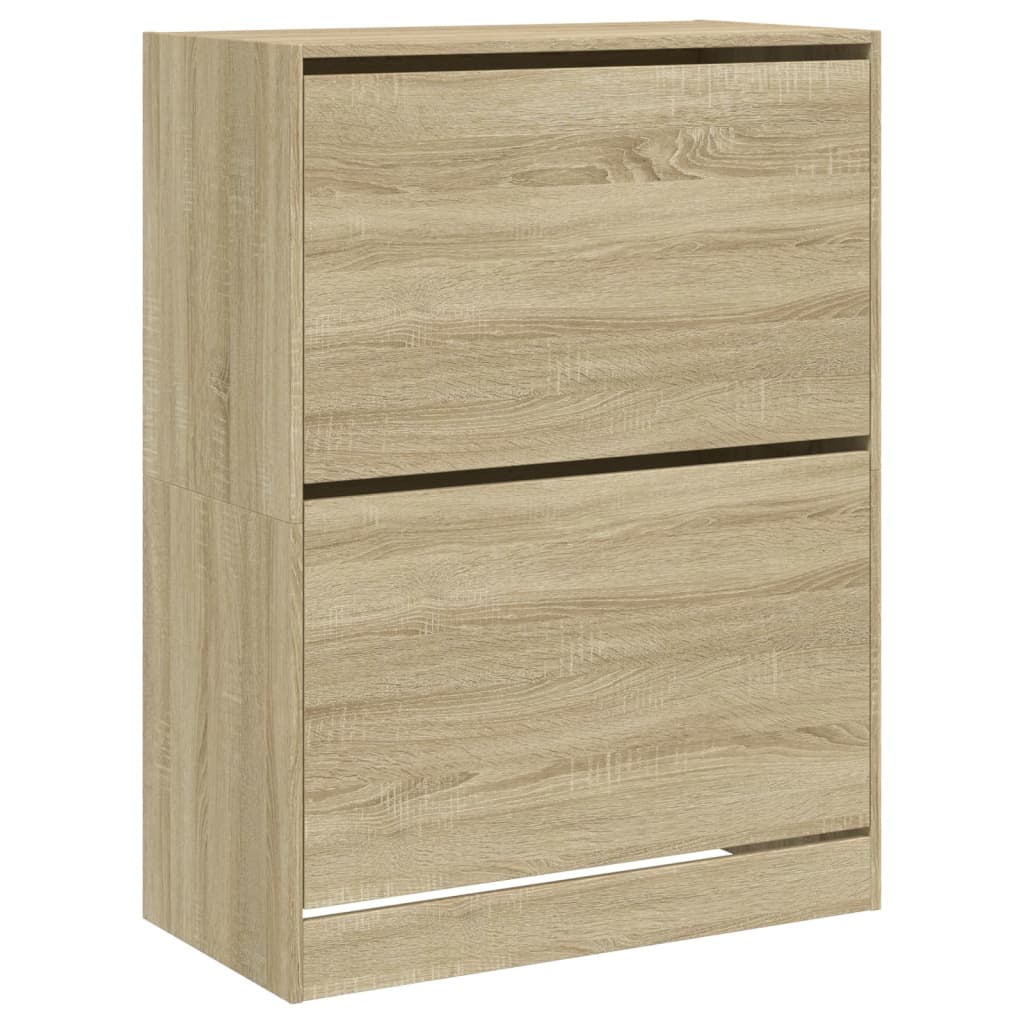 VidaXL Armoire à chaussures avec 2 tiroirs pliants 80x42x108 cm Chêne Sonoma