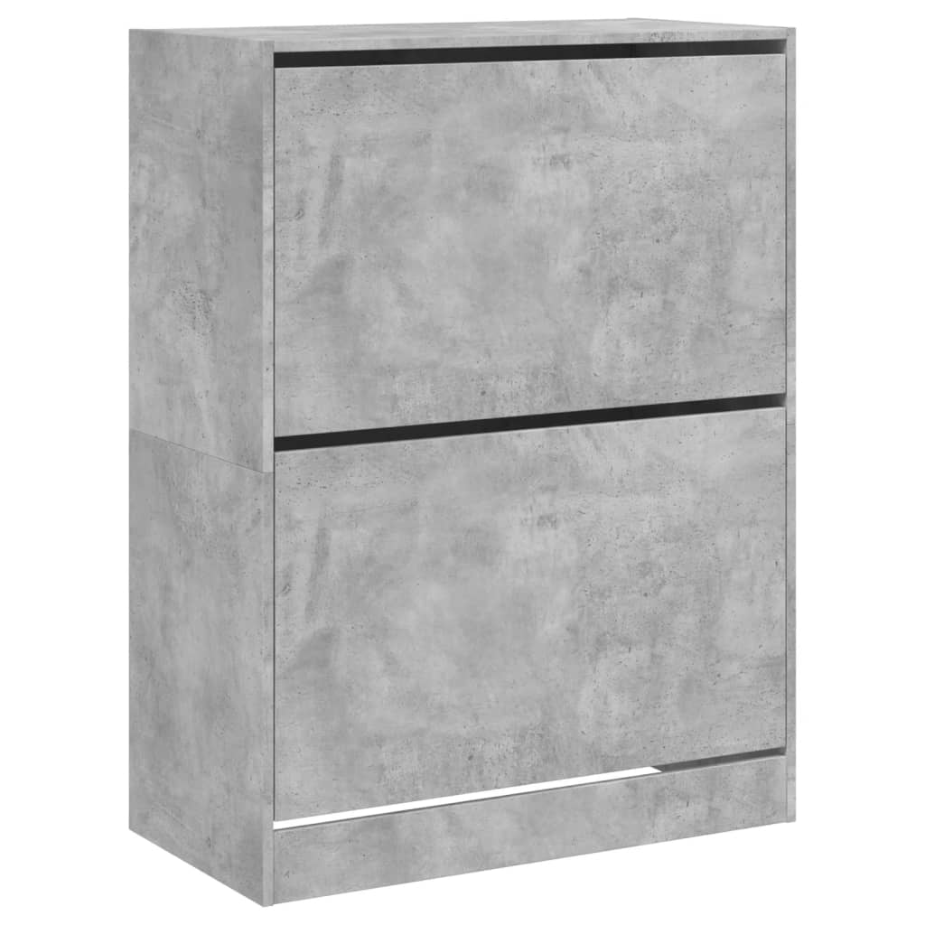 VidaXL Armoire à chaussures avec 2 tiroirs pliants 80x42x108 cm gris béton