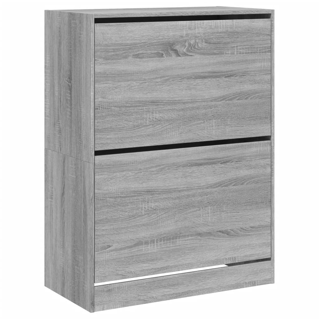 VidaXL Armoire à chaussures avec 2 tiroirs pliants 80x42x108 cm gris sonoma