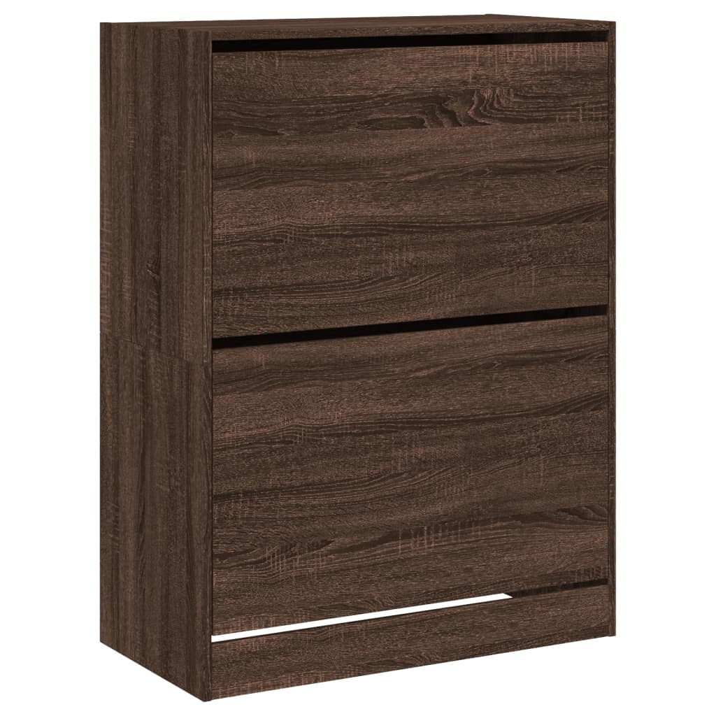 VidaXL Armoire à chaussures avec 2 tiroirs pliants 80x42x108 cm coloris chêne marron