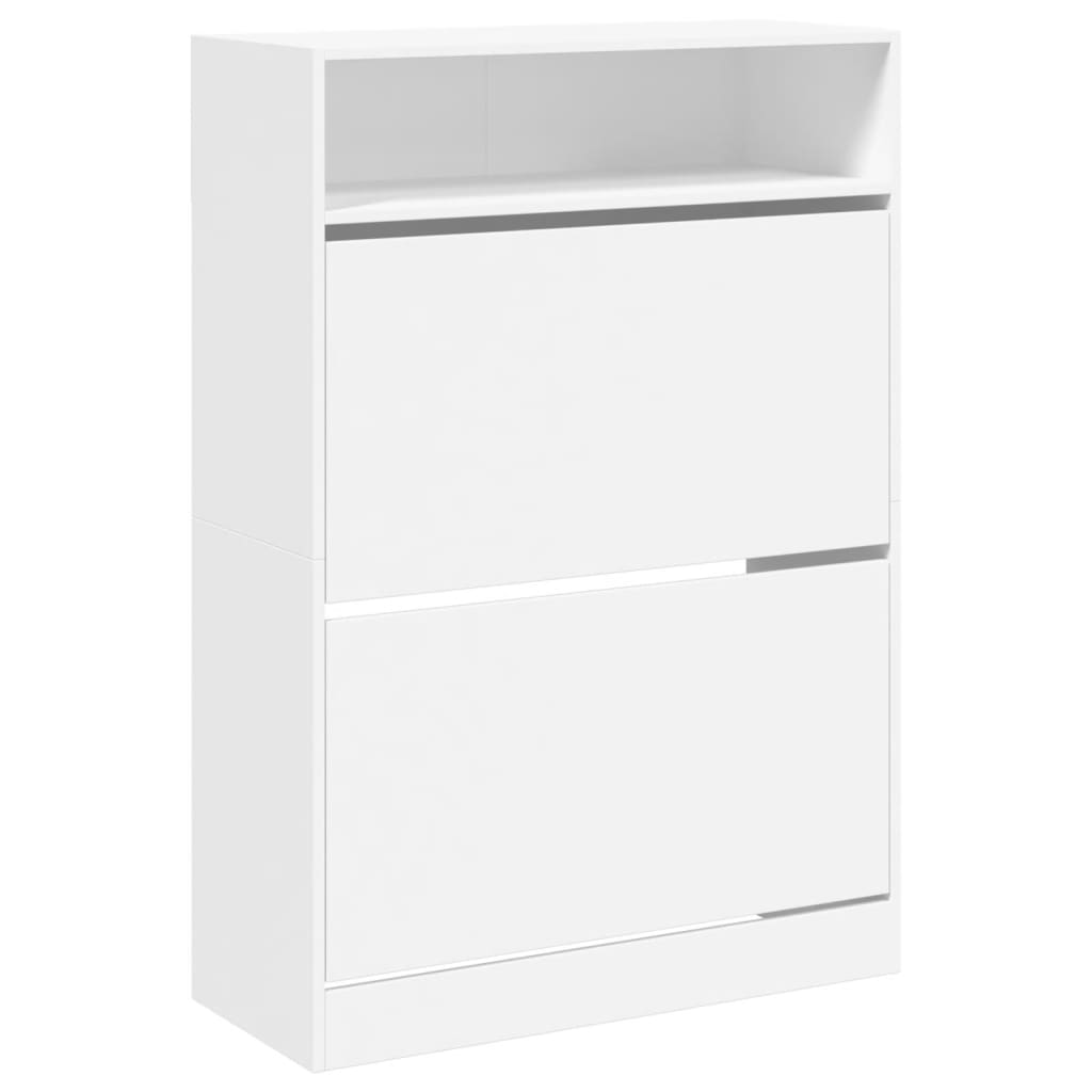 VidaXL Armoire à chaussures avec 2 tiroirs pliants 80x34x116 cm blanc