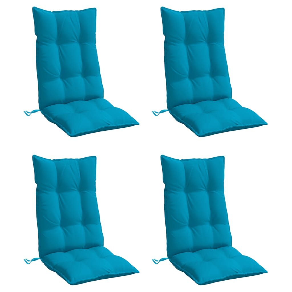 VidaXL coussins de chaise 4 pcs dossier haut tissu oxford bleu clair