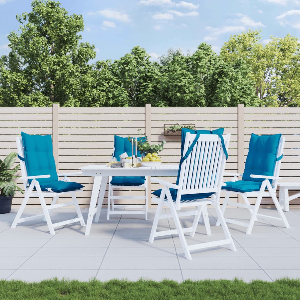 VidaXL coussins de chaise 4 pcs dossier haut tissu oxford bleu clair
