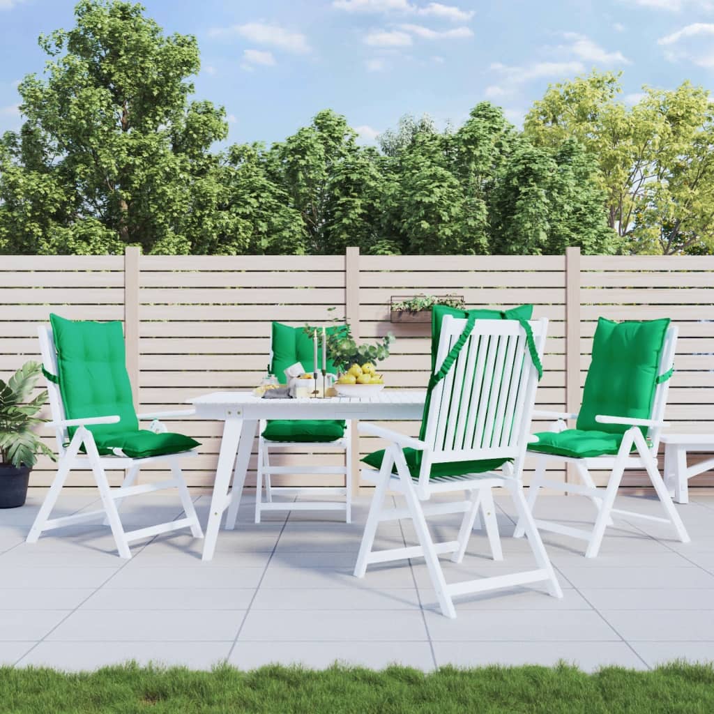 VidaXL coussins de chaise 4 pcs dossier haut tissu oxford vert