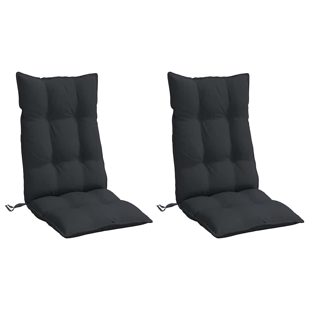 VidaXL coussins de chaise 2 pcs dossier haut tissu oxford noir