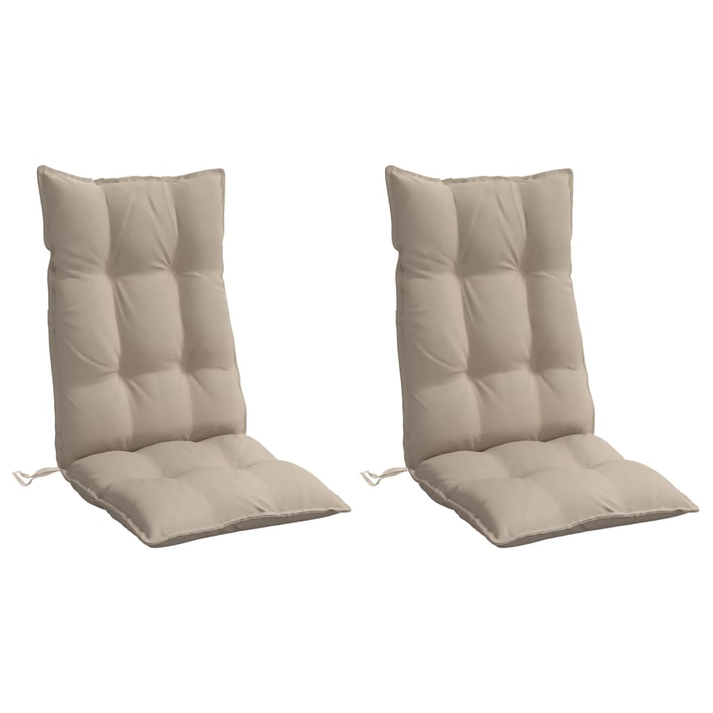 VidaXL coussins de chaise 2 pcs dossier haut tissu oxford taupe