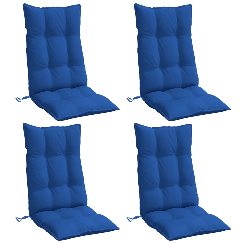VidaXL coussins de chaise 4 pcs dossier haut tissu oxford bleu royal