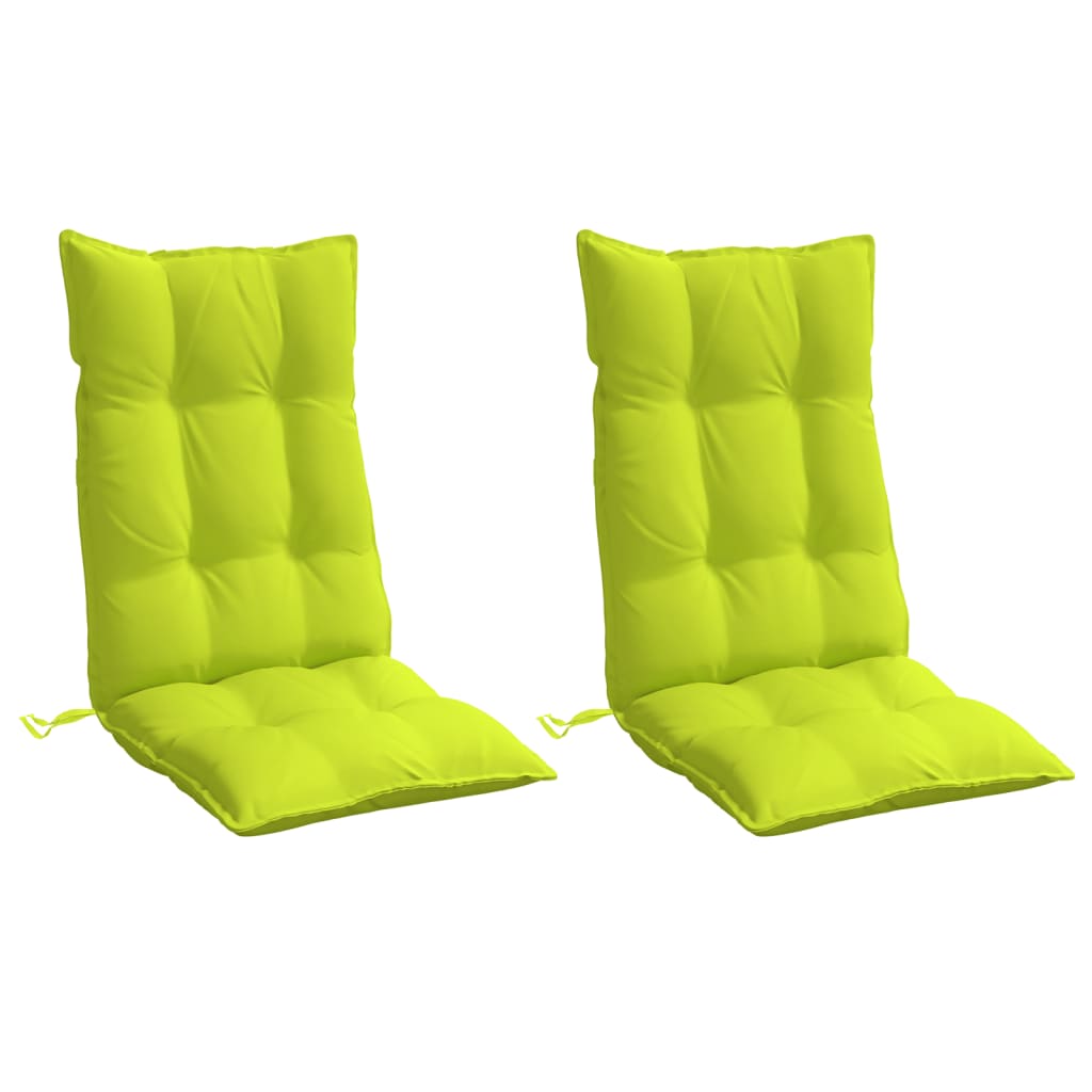 VidaXL coussins de chaise 2 pcs dossier haut tissu oxford vert vif