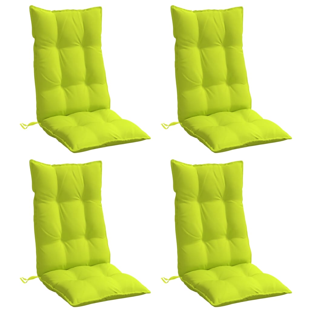 VidaXL coussins de chaise 4 pcs dossier haut tissu oxford vert vif