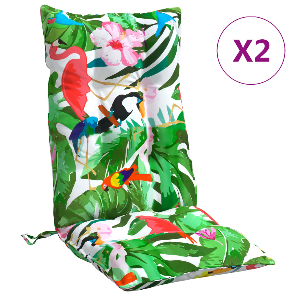 VidaXL coussins de chaise 2 pcs dossier haut tissu oxford multicolore