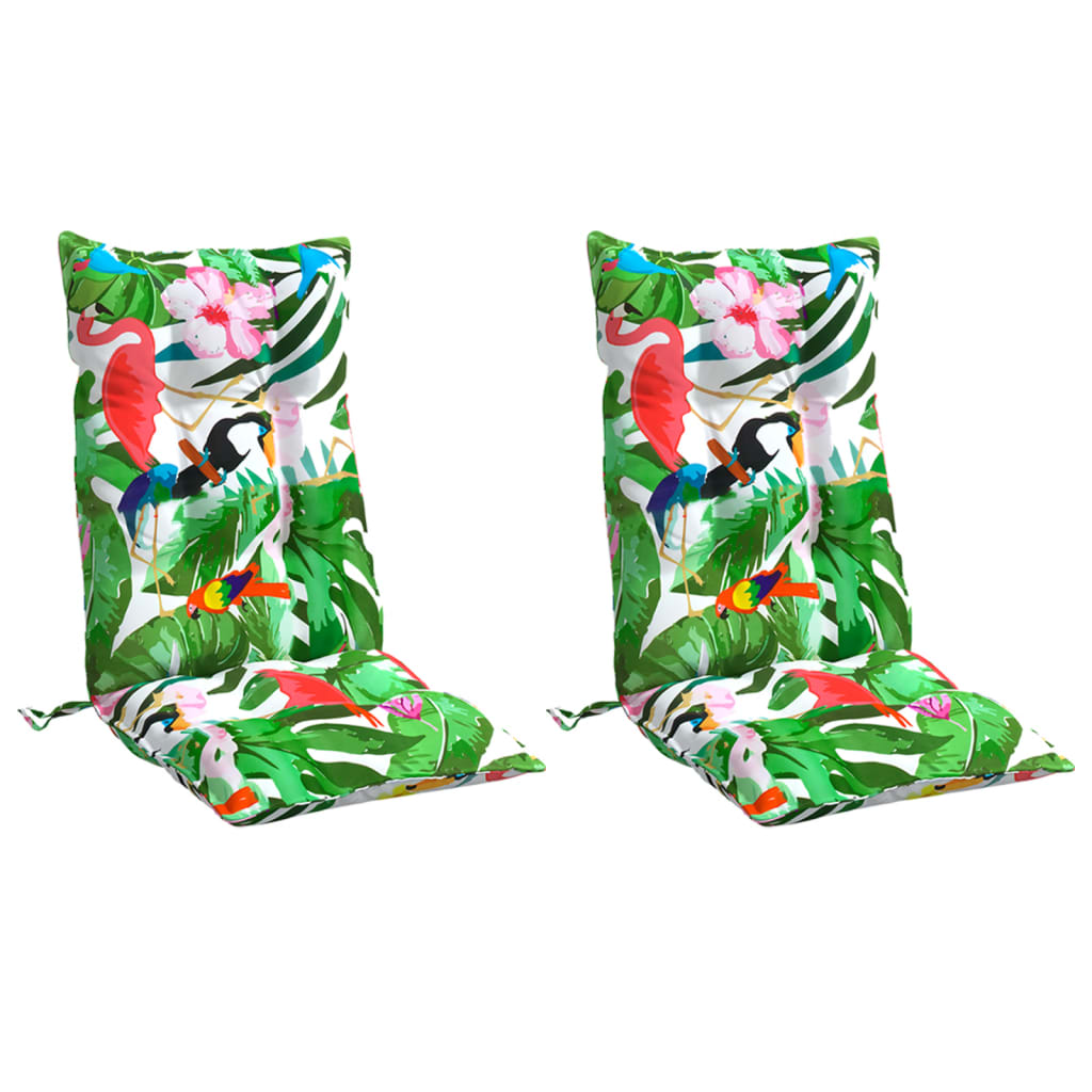 VidaXL coussins de chaise 2 pcs dossier haut tissu oxford multicolore