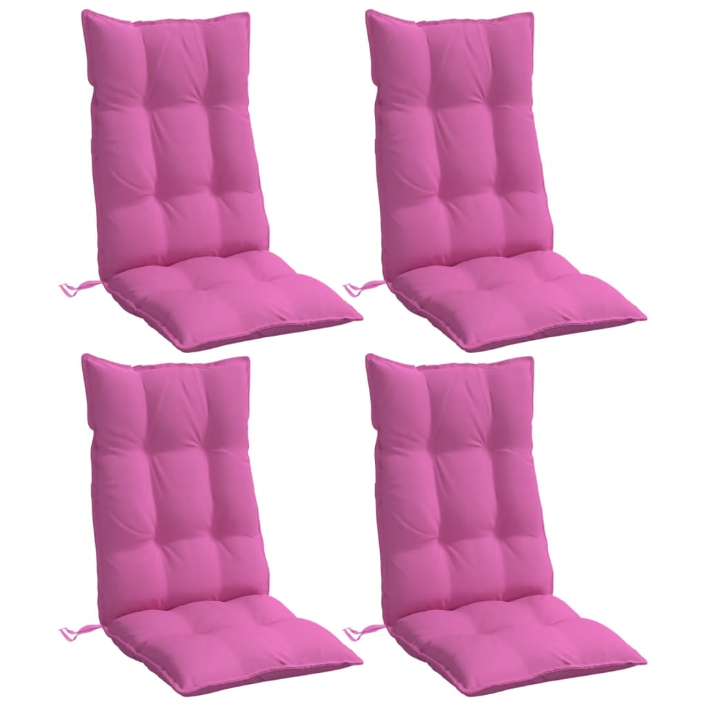 VidaXL coussins de chaise 4 pcs dossier haut tissu oxford rose
