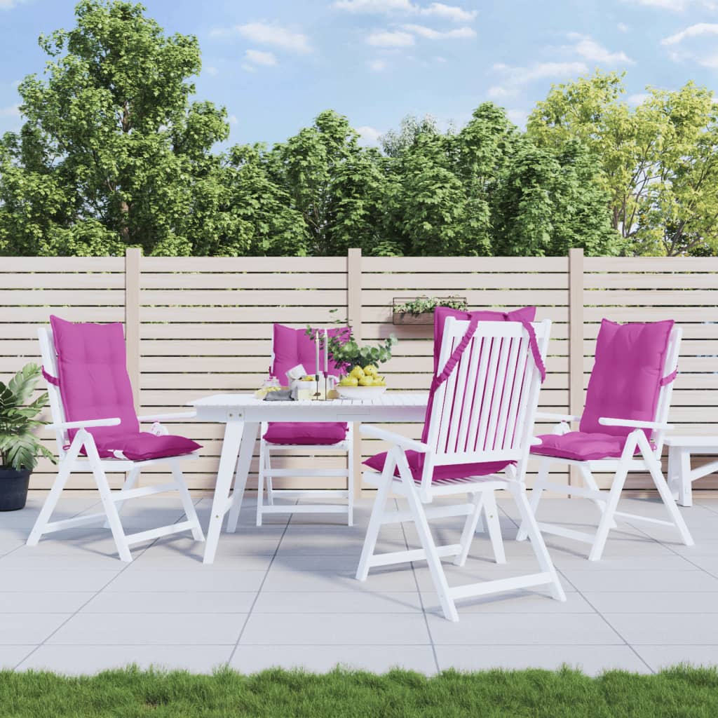 VidaXL coussins de chaise 4 pcs dossier haut tissu oxford rose