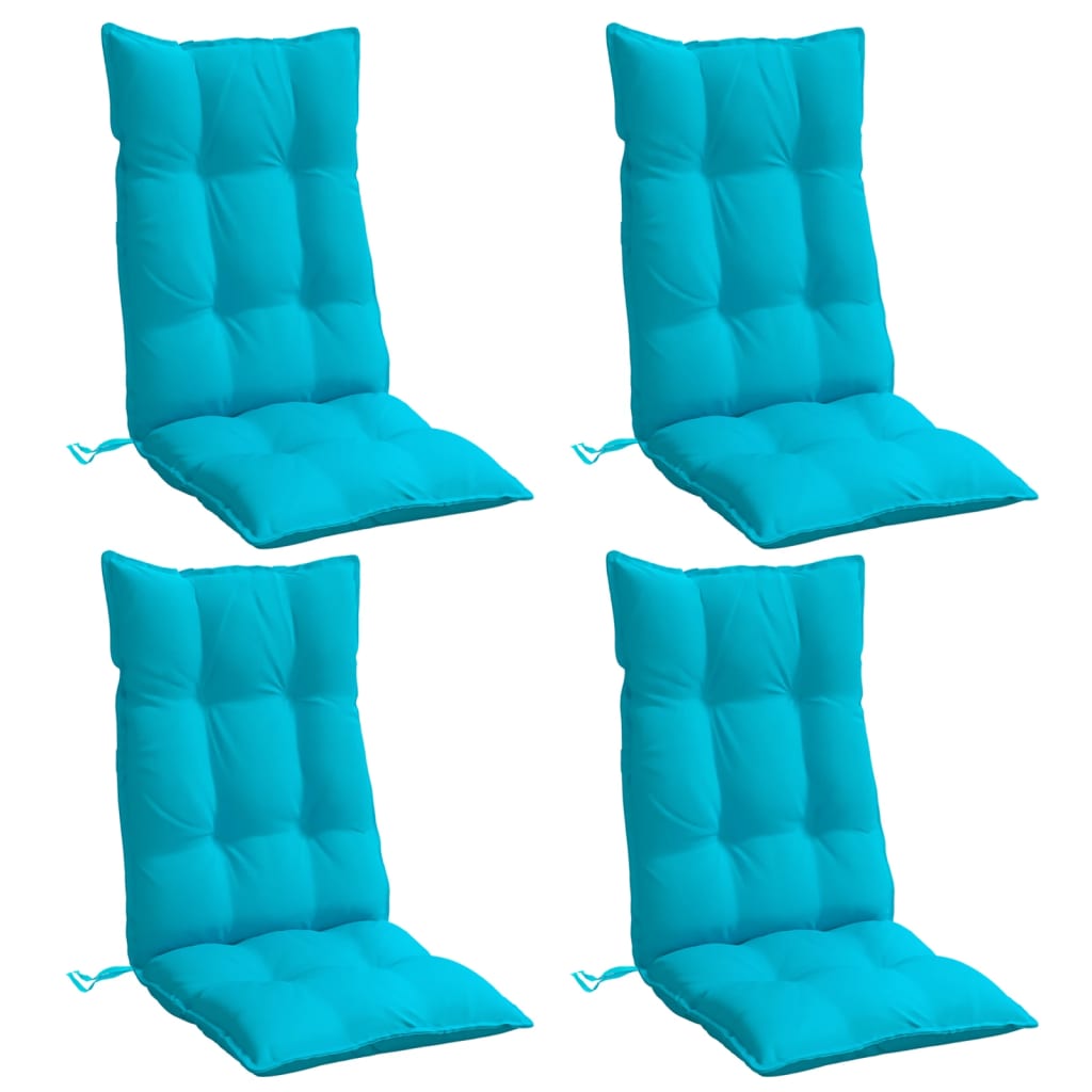 VidaXL coussins de chaise 4 pcs dossier haut tissu oxford turquoise