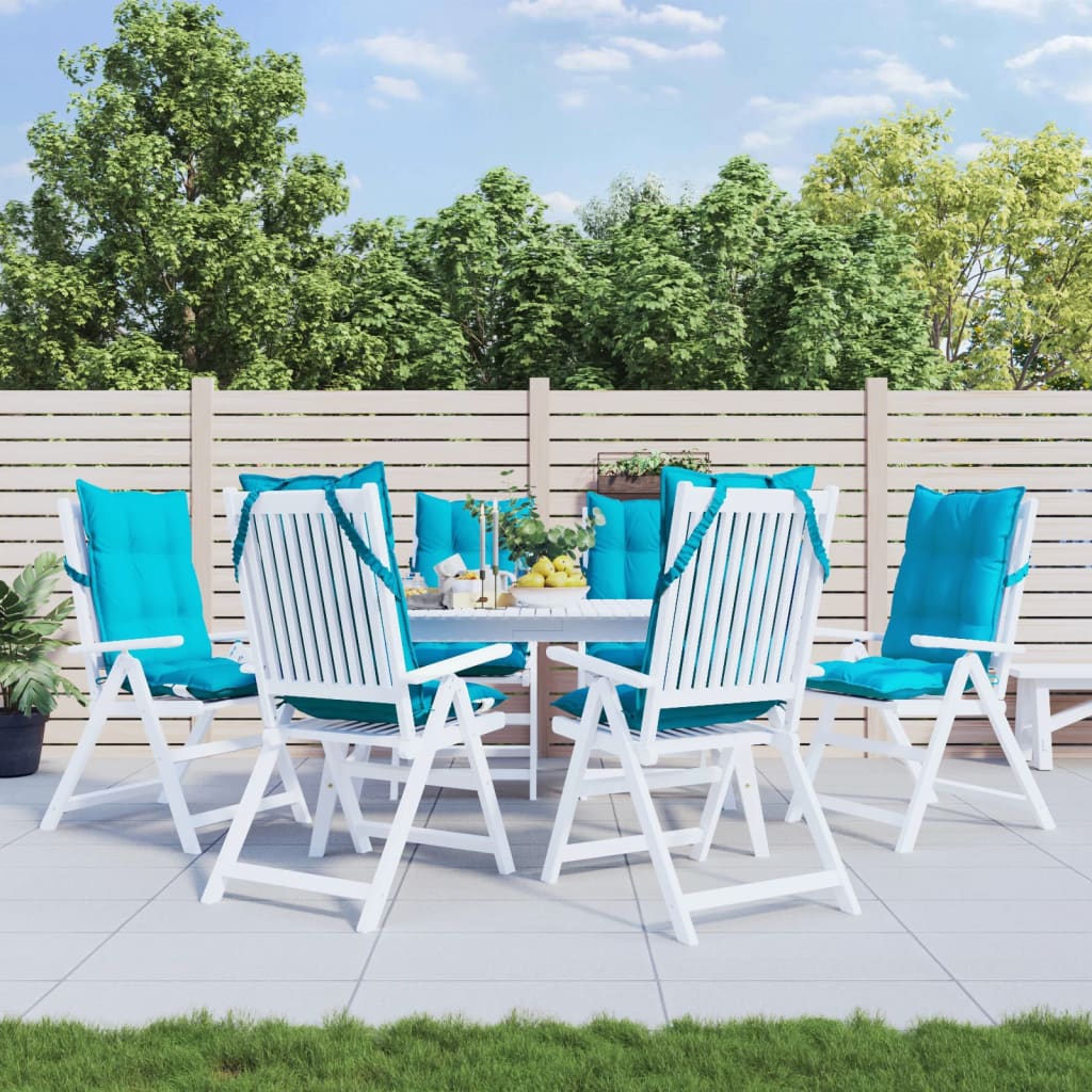 VidaXL coussins de chaise 6 pcs dossier haut tissu oxford turquoise