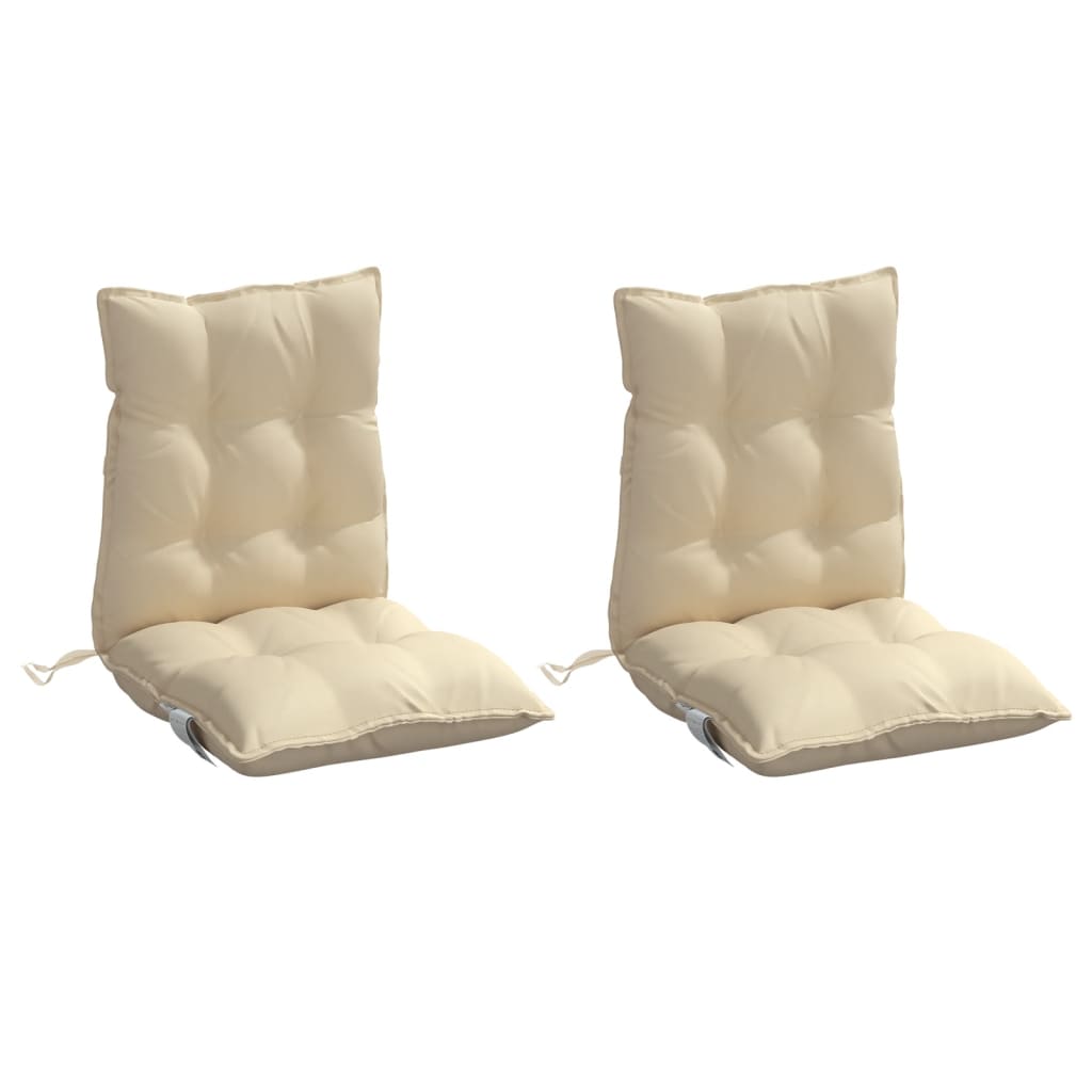 VidaXL coussins de chaise 2 pcs dossier bas tissu oxford beige