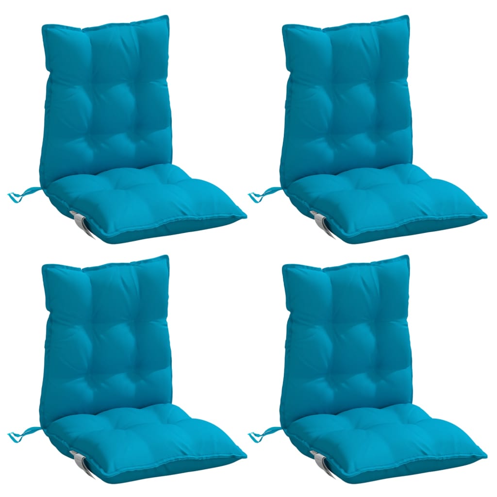 VidaXL coussins de chaise 4 pcs dossier bas tissu oxford bleu clair