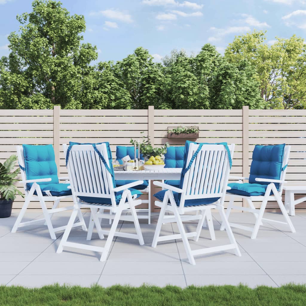 VidaXL coussins de chaise 6 pcs dossier bas tissu oxford bleu clair