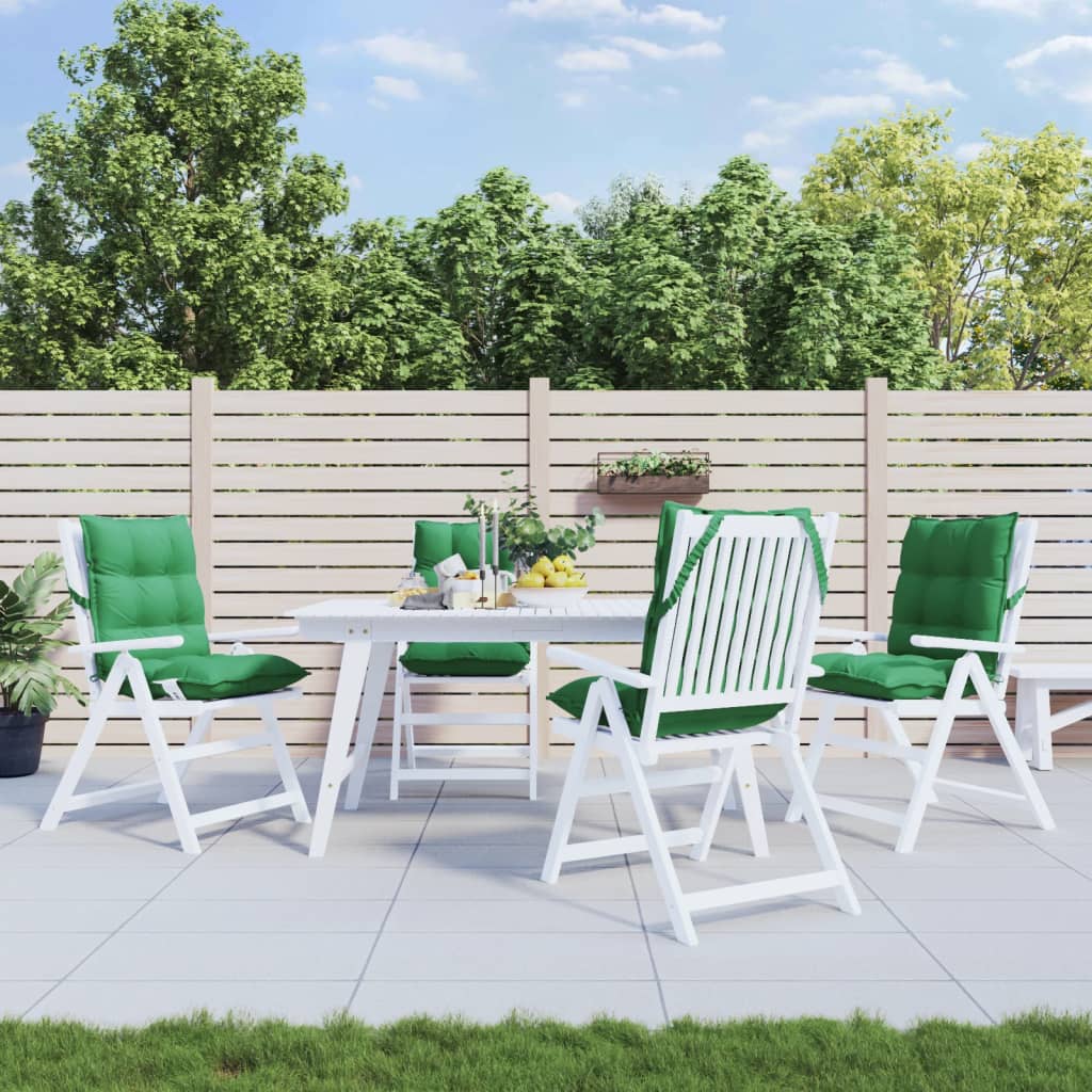 VidaXL coussins de chaise 4 pcs dossier bas tissu oxford vert
