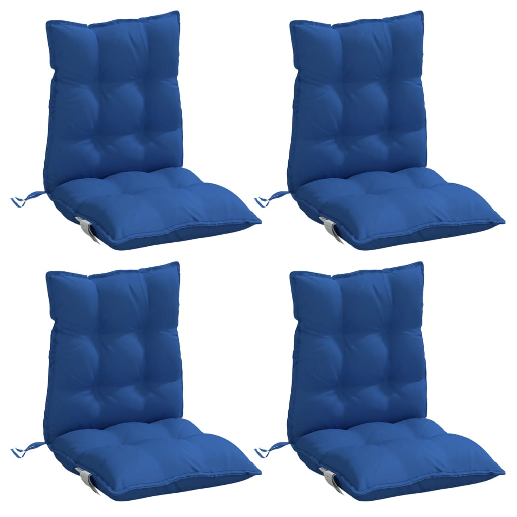 VidaXL coussins de chaise 4 pcs dossier bas tissu oxford bleu royal
