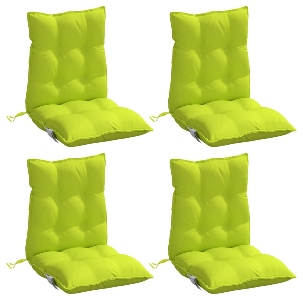 VidaXL coussins de chaise 4 pcs dossier bas tissu oxford vert vif