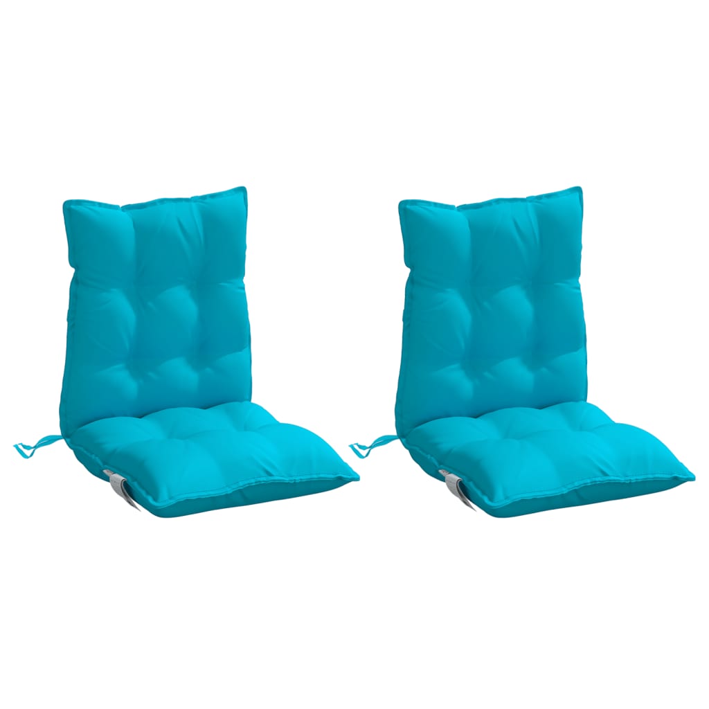 VidaXL coussins de chaise 2 pcs dossier bas tissu oxford turquoise